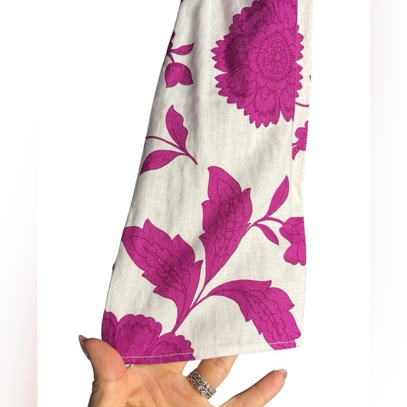 Ann Taylor Floral Linen Blend 3/4 Sleeve Shift Dress sz SP NWT pink/ white - Picture 5 of 9